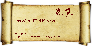 Matola Flávia névjegykártya